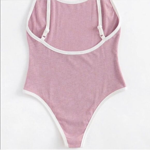 Chic Shein Pink Ribbed Bodysuit - Picture 2 of 2